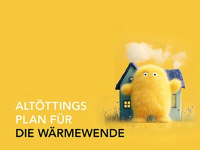 Ein gelbes Plüschtier steht vor farbigem Hintergrund.