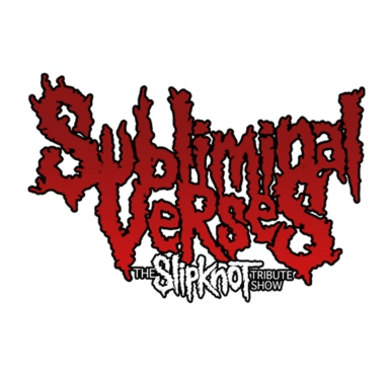 Slipknot, Sublimal Verses. Abriss, Forum Altoetting, Bild Band Das Logo einer Band.