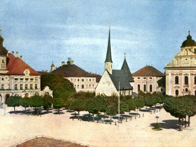 Kapellplatz, 1920, Oettinger Heimatbund, Bild Stadt Eine historische Aufnahme