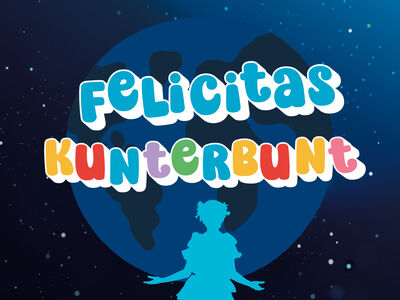 Felicitas Kunterbunt, Kindermusical, Kapellsingknaben, Mädchenkantorei, Forum Altötting, Bild Veranstalter Ein Mädchen in bunten Kleidern.