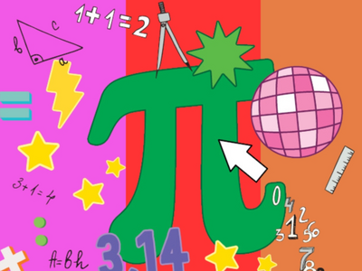 Mathematik zum Anfassen, Gruppenbild, Bild Altötting Viele mathematische Zeichen vor buntem Hintergrund.