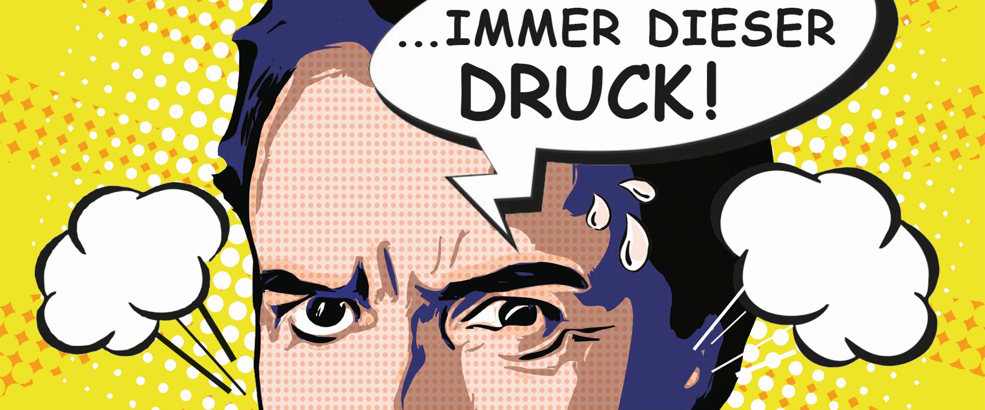 Chris Böttcher sinniert in einem Comic Bild über das Zivilisatiosphänom 'Druck'.
