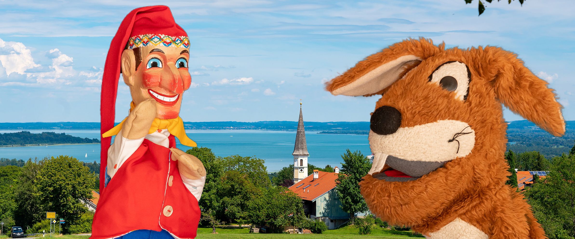 Stephan Mikats Handpuppen Kasperl und Mucki, der Osterhase