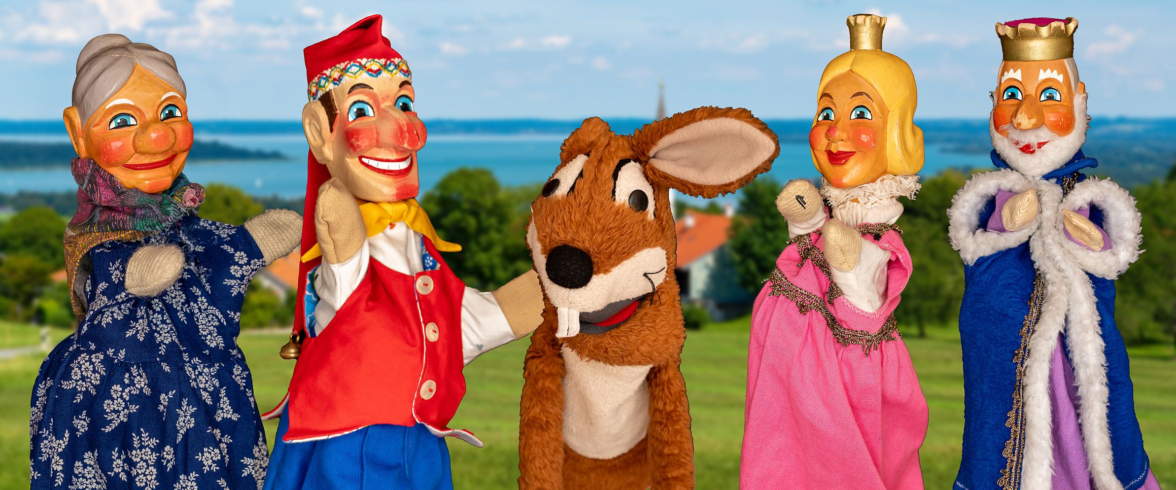 Stephan Mikats Handpuppen Kasperl, Mucki und Zauberer Hieronymus Wackelzahn