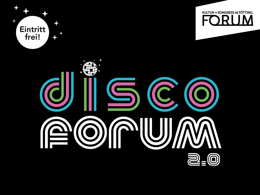 Forum 2.0 Disco, After Work Party, Forum, Altoetting, Design Maria Seidel Logo Forum Disco 2.0