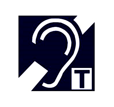 Das Symbol für eine Induktive Höranlage bei der Barrierefreiheit im Altöttinger Forum.